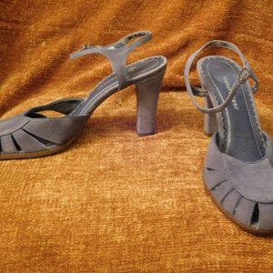 Nine West Suede open back heels, blue